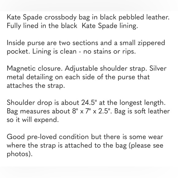 kate spade Black Pebbled Leather Crossbody Bag - Picture 9 of 14